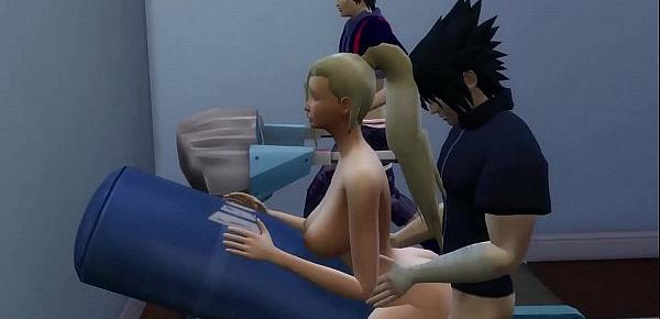  Ino y Sasuke Marido Engañado en Ejercicios Sexual Esposa Follada al frente de su Marido Cornudo Naruto Hentai Netorare